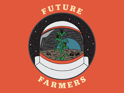 Future Farmers Poster art direction astronaut band poster branding design farm farmer handdrawn icon illustration layout poster print retro space typography vector vintage