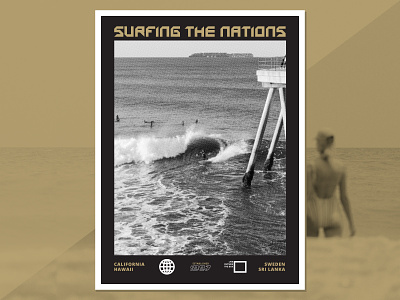 Surfing The Nations Poster art direction creative direction design halftone poster poster design print surf surfing typography vector