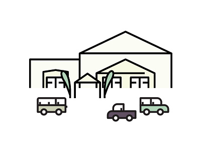 Building Buildings building car church illustration line simple vector