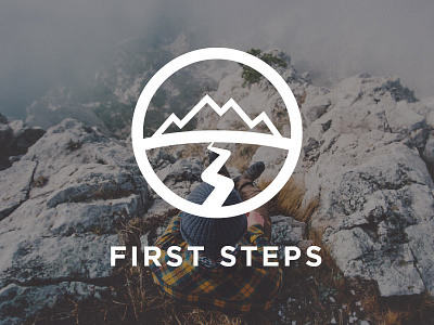 First Steps Logo art direction first steps icon illustration logo mountains poster road typography vector