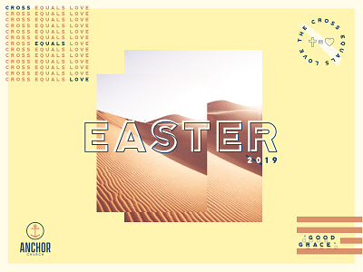 Easter 2019 art direction branding church cross cross equals love easter icon illustration layout print print ad sermon texture typography vector