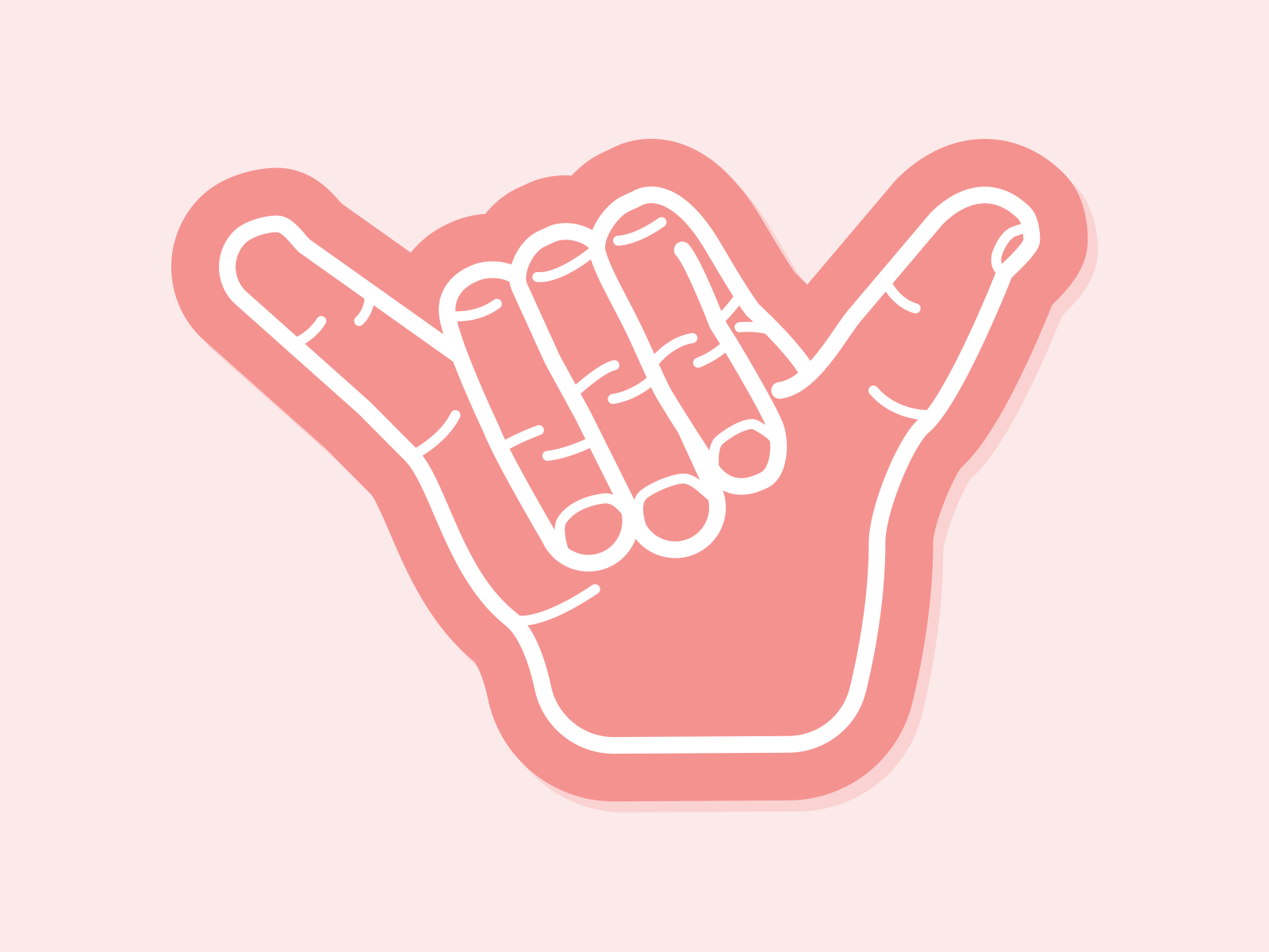 Happy Friday, Friends! (Insert Shaka Emoji) art direction design fingers gif hand icon illustration logo shaka sticker stickermule symbol vector