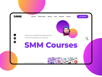 Landing page course gradient landing page smm social network socialmedia uxui webdesign