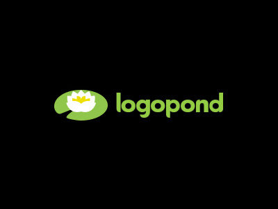 Logopond with type lillypad logopond lotus
