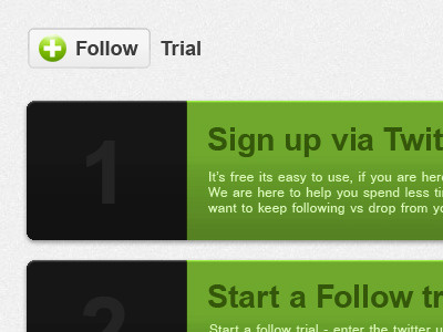 Follow trial home page follow interface trial twitter ui