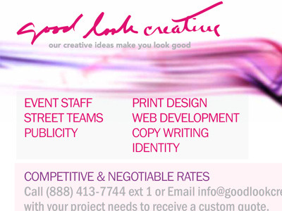 Good Look Creative Email Onesheet email logo print