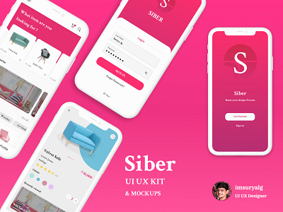 Siber - Complete Furniture App & Mockup aesthetic app design ui uiux ux