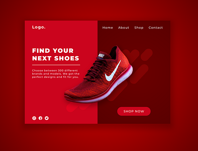 Shoe Landing page Concept concept ecommerce front end development illustration landingpage sketch ui ux web webdesign webdesigns website website concept