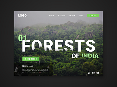 Landing page concept, Indian Forests