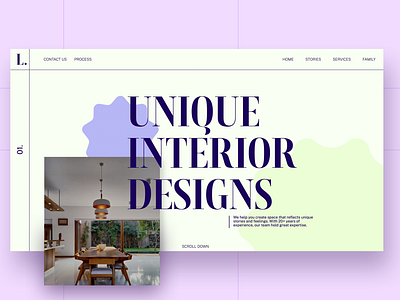 Landing page for Interior Designers