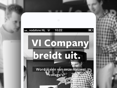 VI Company breidt uit. jobs mini site responsive work