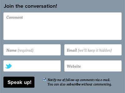 WIP - Blog comment-form fftisa form iphone mobile proxima nova