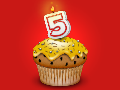 5 year anniversary cupcake