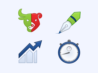 Bull vs Bear bear bull chart pen stock stopwatch