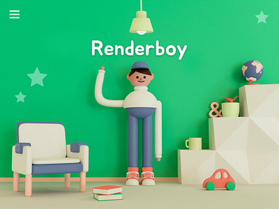 Renderboy 3d 3d art design illustration illustrator minimal ui ux web website