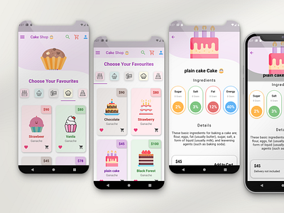 Cake Shop App adobe illustrator adobe xd appdesign appdevelopment figma flutter flutterapp flutterdevelopment ui design ux design