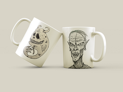 Cup Design. Monsters branding caracter cup cup design design drawing graphic design graphics identity illustration monster