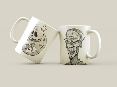 Cup Design. Monsters