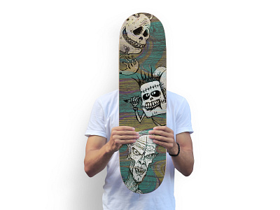 Skateboard Design. Monsters branding caracter design drawing graphic design graphics illustration monster skateboard skateboard design