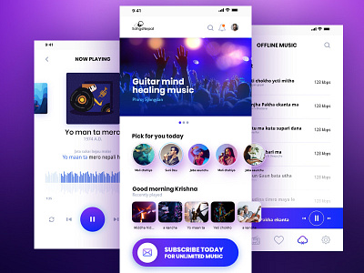 Music App Design clean design music music album music app music app design music app ui music art music artwork music player musician purple