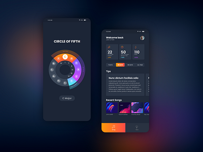 Song Writing and Music Theory Mobile app Design