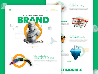 Creative Digital Agency - Home Page branding clean design clean layout clean ui creative digital agency elementor geometrical shapes webdesign graphic design ui webdesign wordpress and elementor