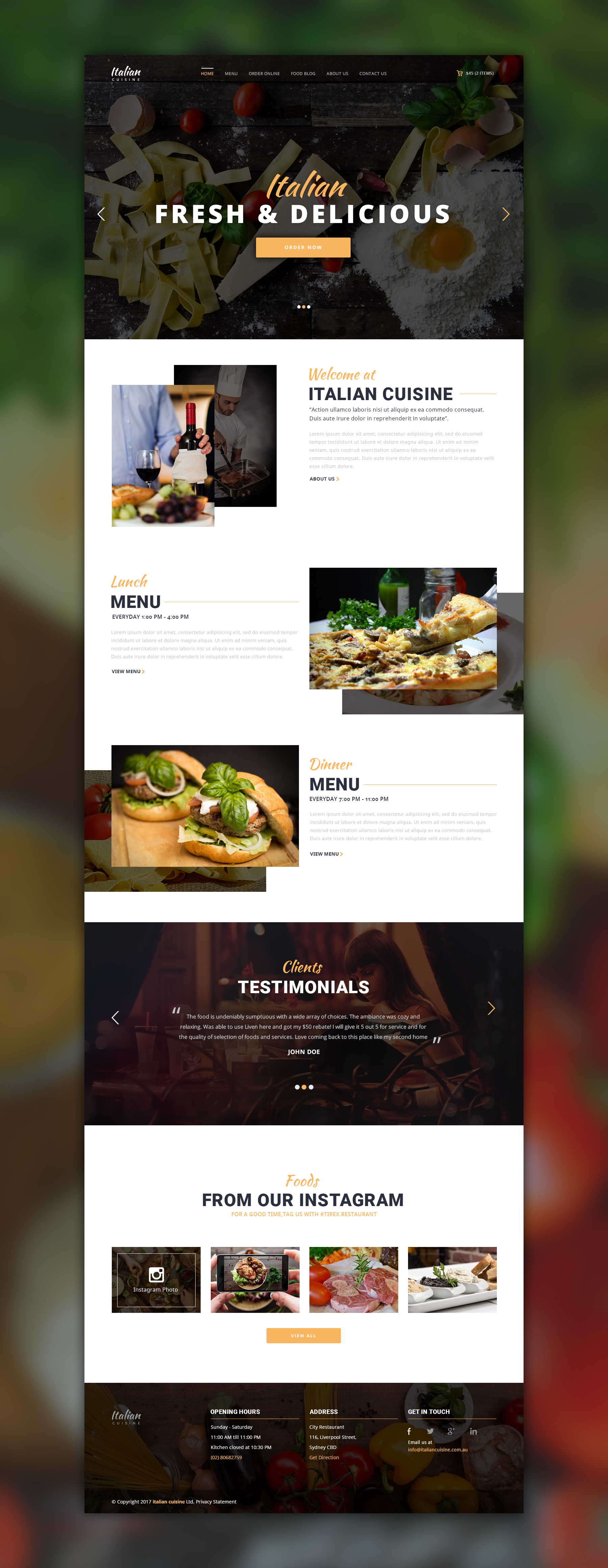 Italian Cuisine Restaurant by Nasib on Dribbble