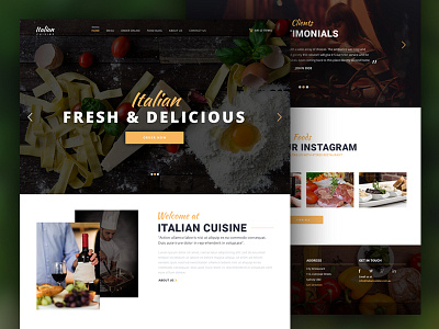 Italian Cuisine Restaurant clean design cuisine italian food restaurant restaurant ui design