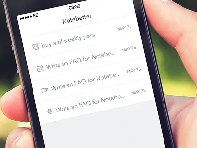 Notebetter for iOS7 7 app clean clean ui design grey greyscale ios ios7 iphone simple ui ui design white ui