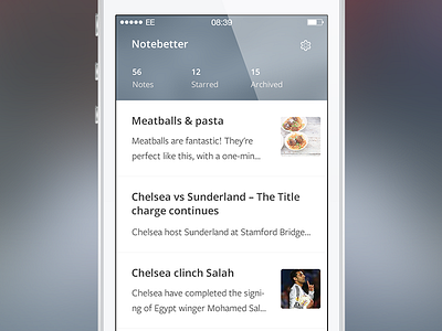 Notebetter 2.0 clean design interface iphone notes ui ux