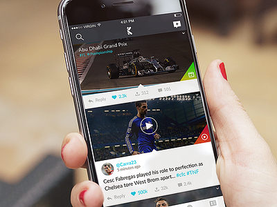 KICCA Feed Mobile dark feed ios mobile navigation profile sports ui ux