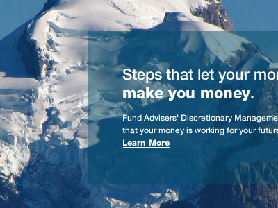 Fund Advisors blue finance helvetica mountains slide