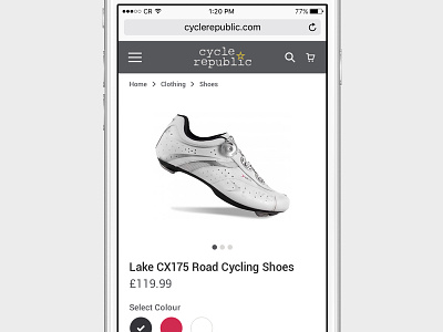 CR - Product Page (Mobile) cycling design responsive visual web
