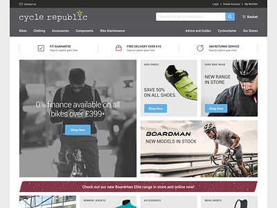 Cycle Republic Web brand commerce cycling design shop store ui ux web