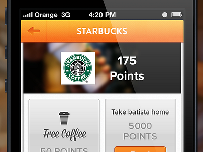 Vendor details clean coffee company design ios iphone orange simple starbucks vendor