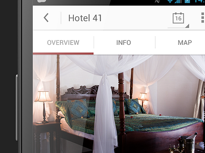 Hotel Screen android clean design hotel image list map simple tags