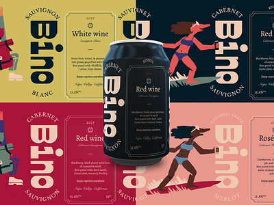 Who said canned wine? artwork beer brand character design colors illustrations illustrator label labeling packaging