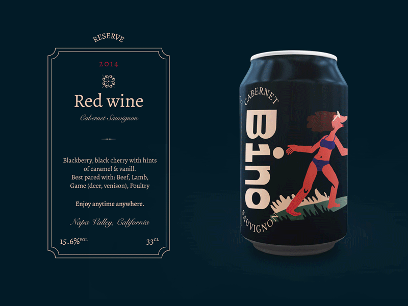 Cans full of Californian wine 3d artwork beer color colorful colors colour illustrations label label design labeling packaging packaging design tin tin can wine