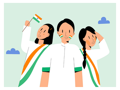 Happy Independence Day! art art style colour palette concept design dribble flat art graphic illustration illustrator independence india minimalism soft colours tricolour vector
