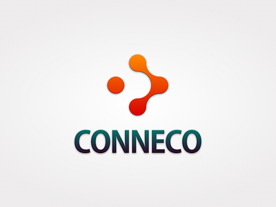Conneco aim branding connect connection dots forward goals identity logo three