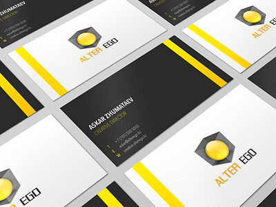 Alter Ego 3d alter alterego black brand creativity design ego identity logo stationary yellow