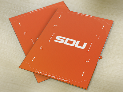 SDU Folder branding design education folder identity orange paper print style techno university