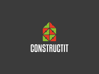 Constructit almaty blocks brand company construction home house identity lego logo