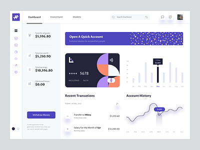 Finance Dashboard UI Concept admin admin dashboard admin panel admin ui dashboard design digital banking finance finance dashboard graph money transaction ui ui design uiux wallet