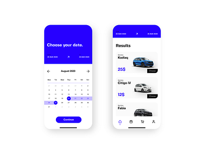 Car Rental: Date / Results app app design car car rent design iphone minimal prototype rental rental app ui user interface ux