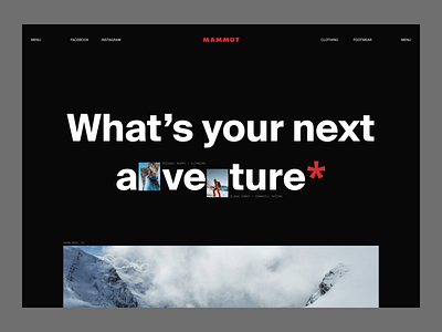 Mammut Redesign Concept: Landing Page clean clothing concept equipment fashion mammut minimal modern outerwear redesign simple swiss swiss style typography typography ui user experience wear webdesign website website redesign