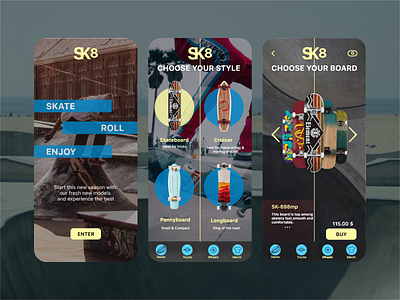 SK8 shop - Concept app buy design dribbble inspiration lifestyle mobile project skate skateboard ui urban ux