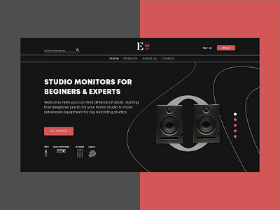 Studio Equipment - Landing page (Concept)