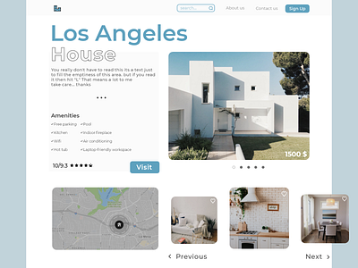 House Rental Website UI Concept adobexd clean design dribbble house landingdesign los angeles rentals room ui uidesign uiux ux web web design website