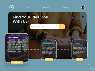 Find Your Place ( UI/UX Concept) adobexd design designs dribbble employment filter freelance job landingdesign landingpage project remote simple solution ui uidesign uiux ux webdesign website